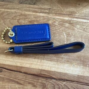 Coach Navy blue tag for purse/wristlet 2"x1" with gold chain & 4 in zipper pull